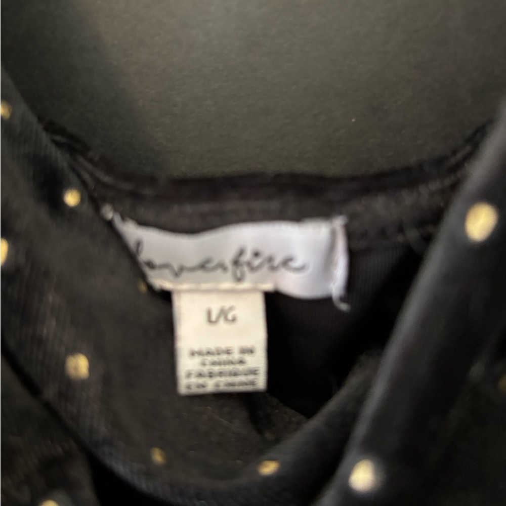 Love, Fire Black Top with Gold Dots